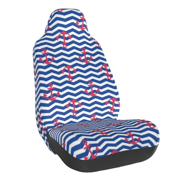 Fotbe Nautical Anchors Funda para Asiento de Auto con Estampado – Impermeable y Antisudor – Ajuste Universal, Lavable a Máquina, Antideslizante (1 Pieza)