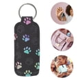 thumbnail image 3 of Unique Bargains 1 Pc Stylish Footprint Pattern Lipstick and Perfume Cover Handbag Charm Decorative Keychain Black, 3 of 5
