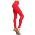 thumbnail image 2 of Women's Solid Color Basic Soft Comfy Elastic Waistband High Waist Leggings, 2 of 4
