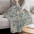 thumbnail image 3 of Blue Grey Seaports Blanket Soft Cozy Warm Throw Blanket for Couch, Plush Fuzzy Flannel Fleece Blankets for Sofa, Vintage Ocean Anchor Shark Lighthouse Bed Blankets Lightweight Gifts for Men, 30"x40", 3 of 9