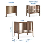 Delta Children Lee Portable Folding Mini Crib with 1.5-Inch Mattress - Greenguard Gold Certified, Chestnut