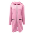 thumbnail image 4 of Women's Long Full Zip Hoodie Oversized Lightweight Tunic Sweatshirt Jacket with Zip Pockets Fashion Coat, 4 of 7