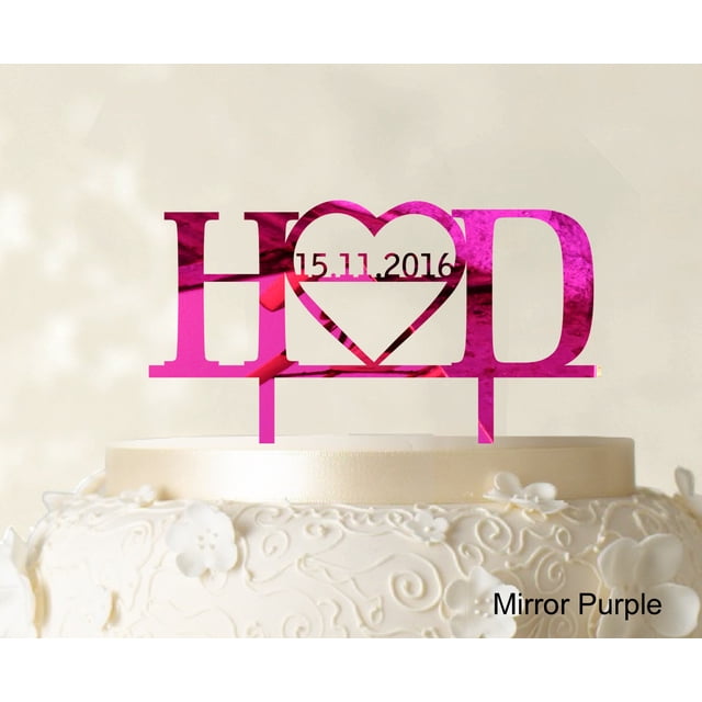 Monogram Personalized Cake Topper Custom Wedding Cake Topper Cake Decorations Color Option Available 5-7 Inches Wide