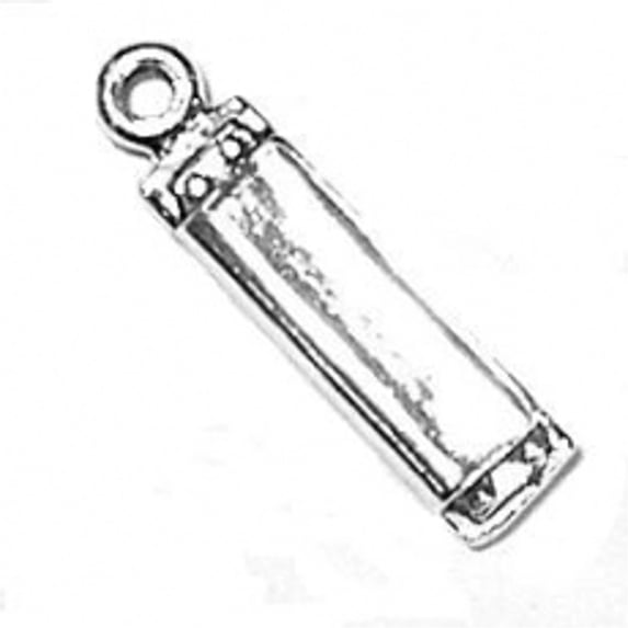 Sterling Silver 24" 1mm Box Chain 3D Harmonica Pendant Necklace
