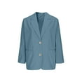 thumbnail image 4 of Olyvenn Women's Spring Fall Business Casual Blazers Long Sleeve Notch Lapel Trendy Work Office Blazer Jackets Outerwear Blue XXL, 4 of 6