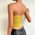 thumbnail image 7 of Mittory Women's Glitter Sequin Bustier Corset Top Back Zipper Strapless Tube Top Festival Outfits for Women and Girls, 7 of 7