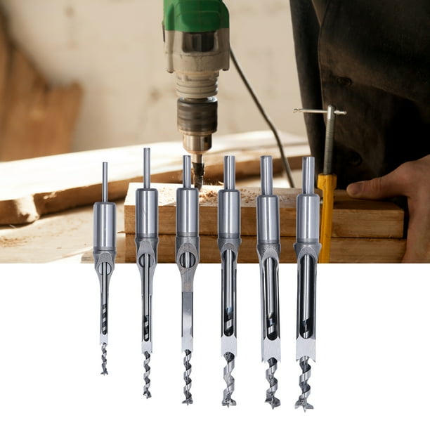 Square Hole Drill Bit 6Pcs Square Hole Mortiser Mortising Chisel
