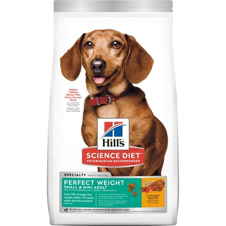Hill's Science Diet Adult Perfect Weight Small & Mini Chicken Recipe Dry Dog Food, 15 lb (Best Weight Management Dog Food For Small Breeds)