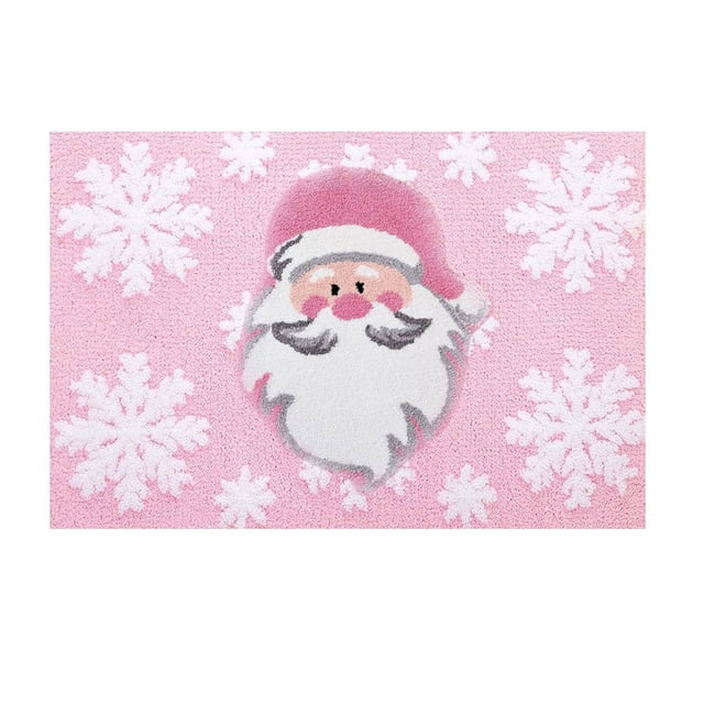 GUANGHONG Christmas Doormat Winter Bath Rug Snowflak Mats Front Door Mat Decorative Non Comfortable Mat Home Cashmeree Imitation Living Room Rugs Fuzzy Carpet for Living Room Large Knit Blanket