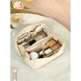 thumbnail image 4 of SEARIPE Cosmetic Bag Plain Multi Layer Makeup Bag Zipper Organizer Toiletry Bag Waterproof Travel Bags for Women and Girls White, 4 of 8