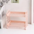 thumbnail image 2 of Kawaii Macaron Minimalist Desk Desktop Organizer Storage Rack Student Dormitory Folding Hollow Shelf, 2 of 7