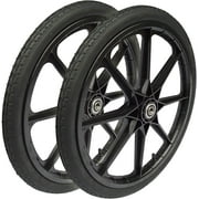 16 Inch Wheels with ABS Hub, Pneumatic Air Tires, 1/2 Inch Axle Bearings