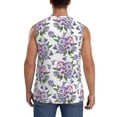 thumbnail image 4 of Kdxio Violets Flowers for Men's Muscle T-shirt,Sleeveless for Workout Running Athletic Gym Lounge Casual, 4 of 7