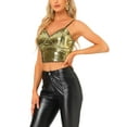 thumbnail image 4 of TOP CROP DE TIRANTES FINOS CON LENTEJUELAS INSPIRE CHIC PARA MUJER, TALLA XL, DORADO, IDEAL PARA FIESTAS Y CLUBES, 4 of 5