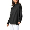 thumbnail image 4 of INSPIRE CHIC Women Pullover Sweaters Long Sleeve Mock Neck Loose Oversized Casual Sweater Tops 2025 L Black, 4 of 6