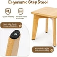 thumbnail image 4 of Bamboo Step Stool for Kids and Adults, Sturdy and Versatile Short Foot Stool for Bathroom, Kitchen, Bedroom, Compact 10-inch Small Wood Stool, Plant Stand (Natural), 4 of 12