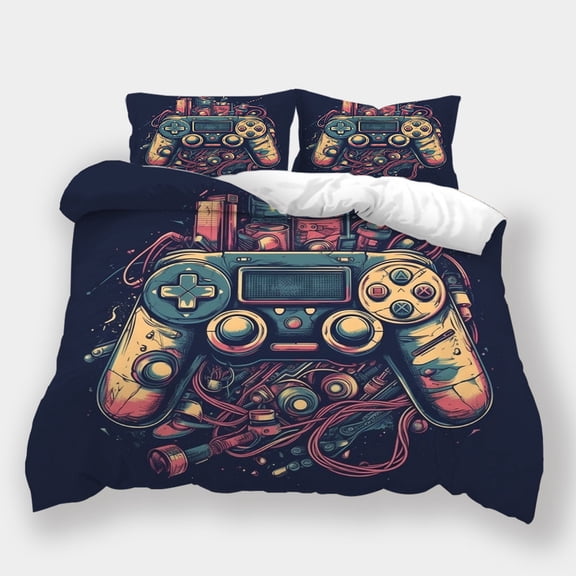 Gamepad Printed Comforter Cover Set Teen Adult High Quality Bedspreads Bedroom Decor Bed Gift,California King (98"x104")
