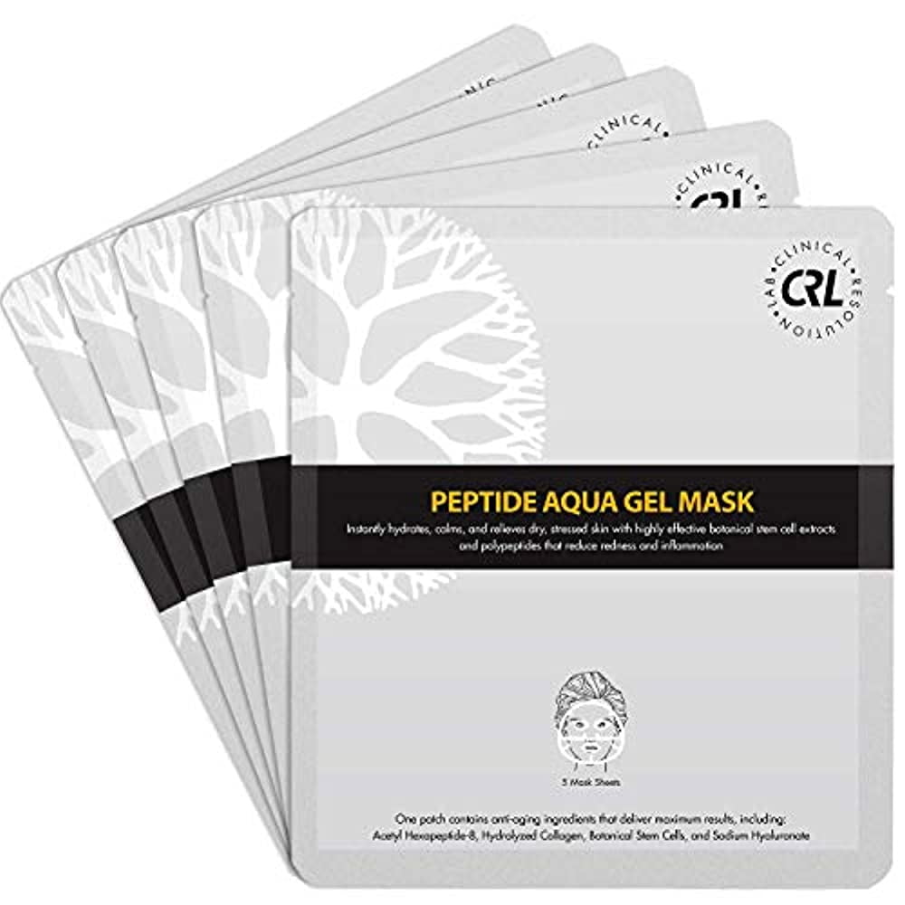 CRL Peptide Aqua Gel Mask 5 Pack, Instant Hydration, Soothing, Cooling, Healing, Post-Treatment, Post Microneedling, Reduce Redness and Stinging Feeling