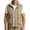 Khaki, variant on Atkumj Men Fishing Vest Fashion Multi‑Functional Stand Collar Zip Up Drawstring Hem Oversized Vests Casual Solid Color Loose Mens Outerwear Vests for Outdoor Activity M