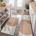 thumbnail image 2 of Brown Boho Abstract and Plant Pattern Kitchen Rugs Sets Of 3,Kitchen Runner Rugs Non Skid Washable,Decorative Kitchen Floor Mats for Kitchen,Sink,Laundry,17"x30"+ 17"x47" + 17"x59", 2 of 6