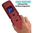 thumbnail image 2 of Étui pour Téléphone Alcatel Go Flip 4 / TCL Flip Pro, Étui Protecteur Rigide Mince Nakedcellphone avec Texture à Grille - Rouge, 2 of 7