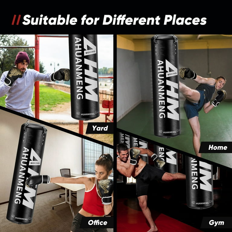 Free Shipping Doulami Heavy Punching Bag Kit Hanging Boxing Bag w Gloves Chain Ceiling Hook Grip Strengthener Walmart