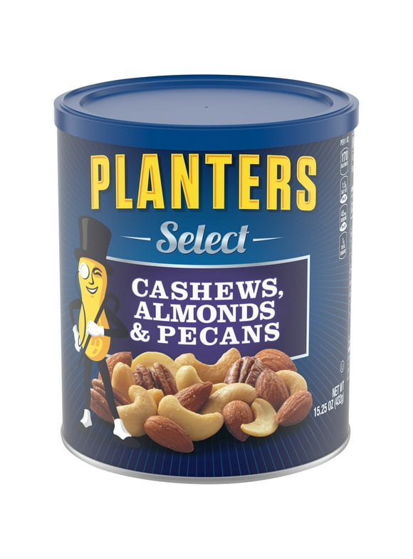 Planters Select Cashews, Almonds & Pecans Nut Mix, 15.25 oz Canister