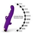 thumbnail image 2 of MLSICE 10 Vibration Modes Female G Spot Vibrator With External Knocking Design , Soft Silicone Waterproof Usb Rechargeable Vibrator - Purple, 2 of 7