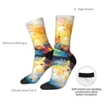 thumbnail image 4 of Fotbe Colorful Fishing Boats Pattern Long Socks for Men & Women – Breathable & Stretchy Compression Socks, Ideal for Running, Travel, and Everyday Wear Size 5-11, 4 of 6