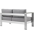 thumbnail image 3 of Ergode Shore Left-Arm Corner Sectional Outdoor Patio Aluminum Loveseat - Silver Gray, 3 of 4