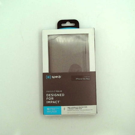 Speck Products Presidio Folio iPhone Xs Max Case, Heathered Chelsea Grey/Chelsea Grey/Graphite Grey