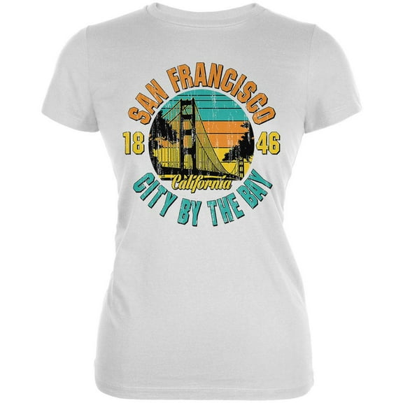 Bridge San Francisco California Juniors Soft T Shirt White SM