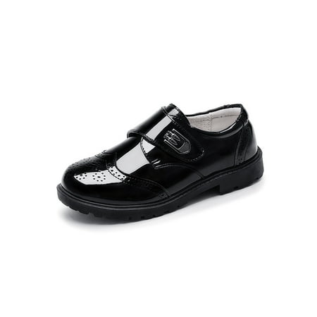 

Eloshman Children Oxfords Slip On Dress Shoes Formal Flats Wedding Fashion Lace Up Leather Shoe Lightweight Style H 9C