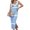 Blue, variant on LANGWYQU Deep V-Neck Striped Long Dress Sleeveless Strappy Tie Bodycon Dress