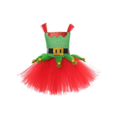 

Musuos Baby Girls Christmas Reindeer Tulle Party Tutu Gown Dress-up Fancy Princess Dresses