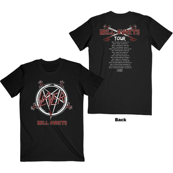Slayer Unisex T-Shirt Hell Awaits Tour (Back Print) (Small)