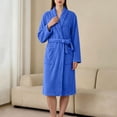 thumbnail image 5 of FchengtaiS Women Fleece Robe Short Cozy Plush Robes for Womens Soft Shawl Collar Warm Spa Bathrobe Loungewear with Pockets, 5 of 7
