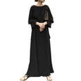 thumbnail image 5 of ZANZEA Womens Dresses Party Crew Neck Long Sleeve Pleated Side Slit Dress, 5 of 6