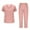 Pink, variant on Abomasnow Scrub Sets for Women Solid Color V-Neck Short Sleeve Scrub Tops and Long Pants Nurse Uniform with Pockets Pink S