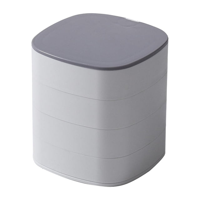 Organizador de joyas, joyero giratorio de 360 grados, expositor para anillos. Blanco
