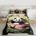 thumbnail image 2 of Feelyou Kawaii Jungle Panda Full Size Comforter Sets, Happy Holiday Party Bedding Comforter Set, Cartoon Animal Lover Reversible Bedding Sets, Luxury Bedroom Decor, 3 Pieces, 2 of 8