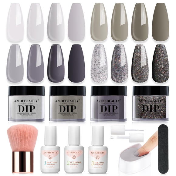 Kit de polvos para uñas AZUREBEAUTY, activador de pintura base de 4 colores