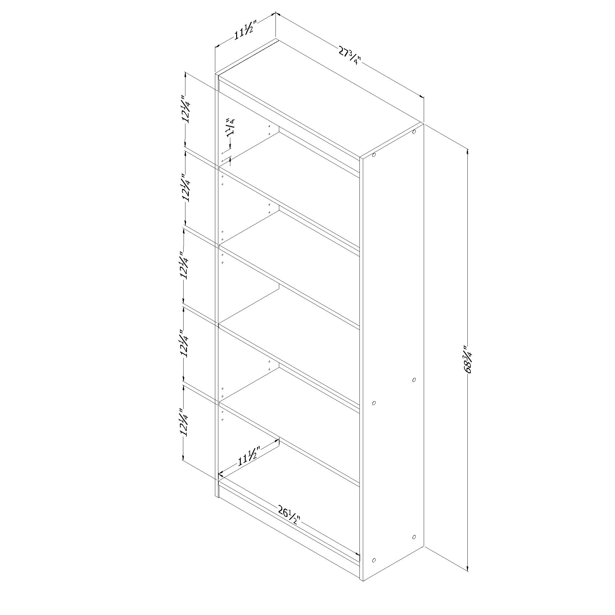 South Shore Smart Basics 5-Shelf Bookcase