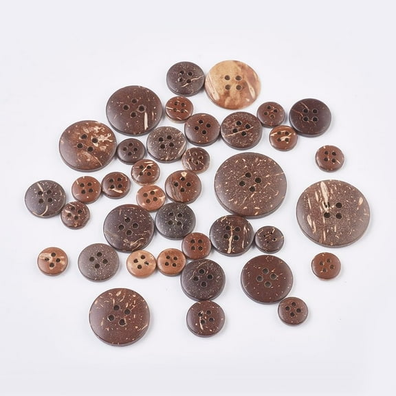 100pcs Love Buttons with 2-Hole Wooden Buttons Mixed Color 13mm Long 15mm Wide Decorative Sewing Buttons for Garments and Crafts Coconut Brown