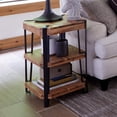 thumbnail image 2 of Alaterre Furniture Ryegate Natural Solid Wood with Metal 2 Shelf End Table, Live Edge, 2 of 2