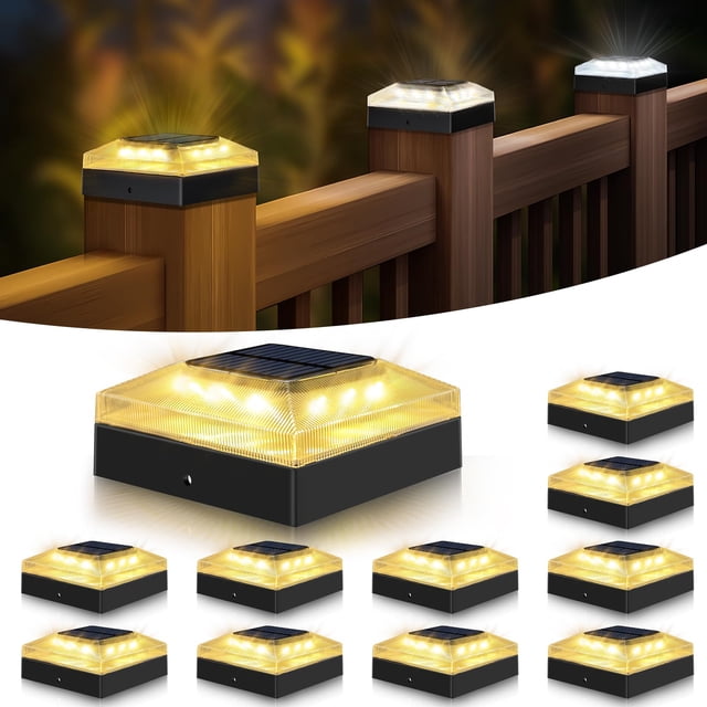 Luces solares Post Cap Vighep 4x4, paquete de 12 unidades, impermeables