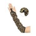 thumbnail image 3 of INSPIRE CHIC Women's Fingerless Gloves Scale Printed Elbow Long Arm Warmers Cosplay with Finger Loop One Size Gold, 3 of 6