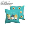 thumbnail image 3 of Mainstays 16" x 16" Reversible Sunflower Gnome Decorative Outdoor Throw Pillow, Teal, 3 of 7