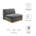 thumbnail image 5 of Modway Sanguine Velvet and Stainless Steel Armless Chair in Gray, 5 of 9