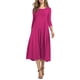 thumbnail image 1 of Qarigey Vestido de mujer Cuello Otoño Vestido de mujer Traje de cuello Media manga Vestido de columpio grande Vestidos Rosa roja XXL, 1 of 6